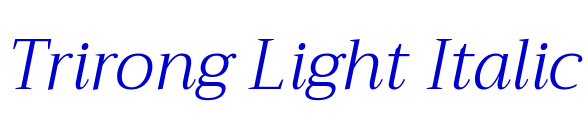 Trirong Light Italic шрифт
